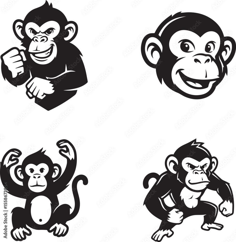Fototapeta premium vector illustration of monkey