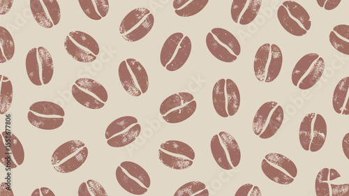 Vintage-Inspired Seamless Pattern Coffee Bean Design