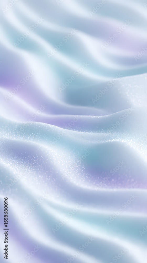 Naklejka premium Close-up of silky luxurious satin fabric with iridescent sheen and subtle shimmer in soft pastel colors for fashion design or beauty concept backdrop