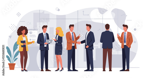 Business networking event concept: flat style vector illustration for corporate poster design