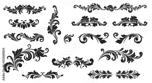 Elegant floral ornaments vector illustration for decorative design and print in classic style