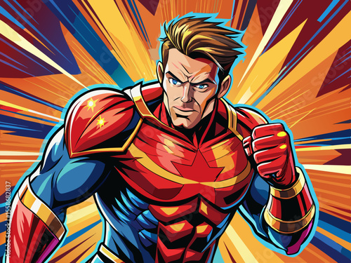 Pop art  comic book style super hero