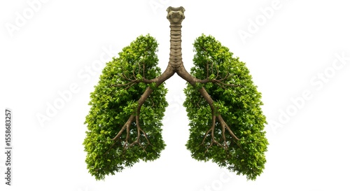 Green Lungs Symbolizing Clean Air, Nature, and Environmental Health