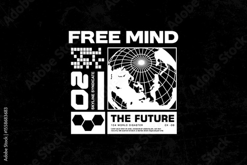futuristic streetwear graphic tee design templates ideas