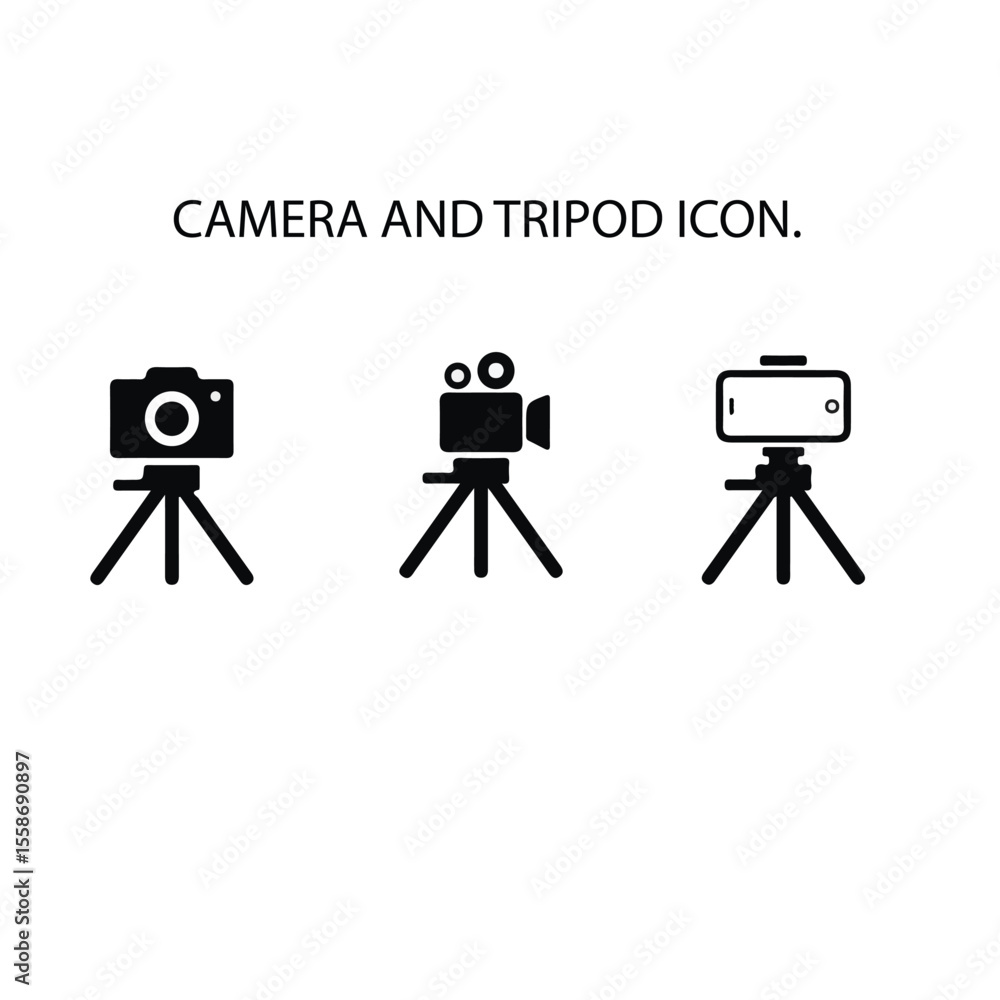 Obraz premium Camera and tripod icon