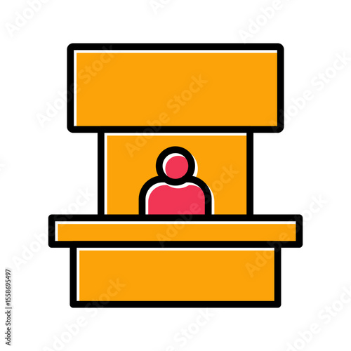 Podcast Recording Booth Icon Design