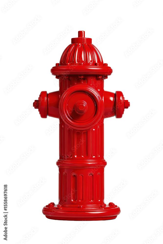 Bright Red Fire Hydrant with Classic Design for Urban Settings Bright Red Fire Hydrant with Classic Design for Urban Settings