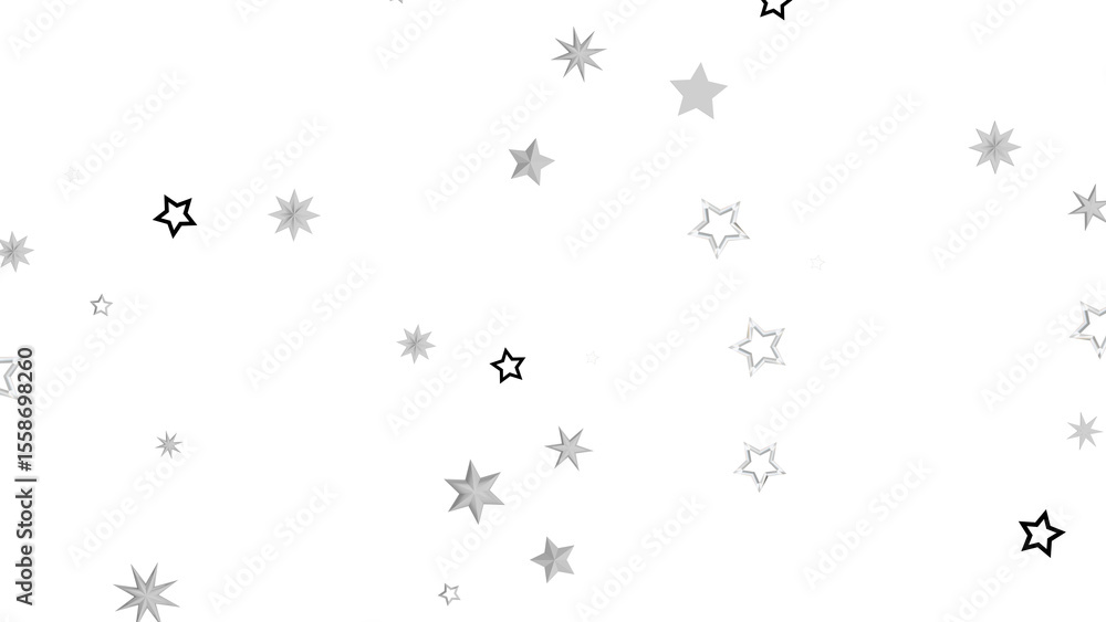 Naklejka premium Simple design element featuring grey and black stars on a white background. Ideal for backgrounds, patterns, and more.