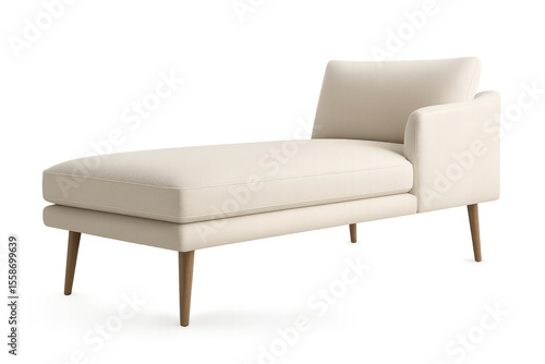 Wallpaper Mural Elegant chaise lounge isolated on transparent background, cream upholstery Torontodigital.ca