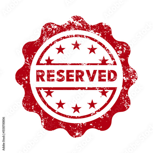reserved – red round rubber stamp with grunge effect – vector illustration