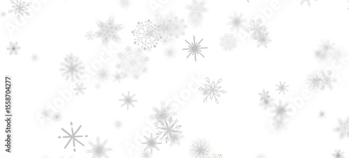 Magical Snowfall: Brilliant 3D Illustration Showcasing Descending Christmas Snowflakes