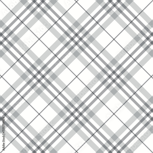 Monochrome Plaid Seamless Pattern – Classic Gray Tartan Grid
