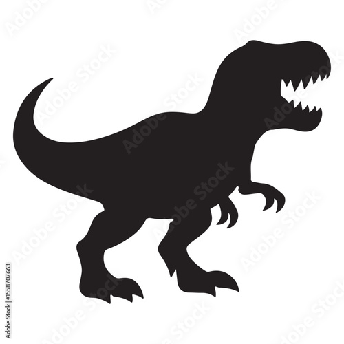 Dinosaur Herd Walking at Sunset Silhouette Vector Scene