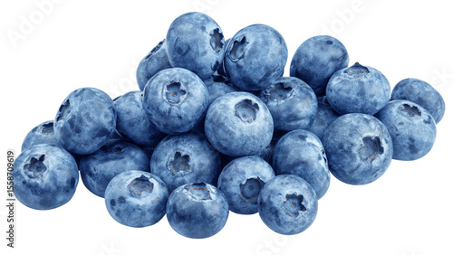 Blueberry isolated on white background, full depth of field