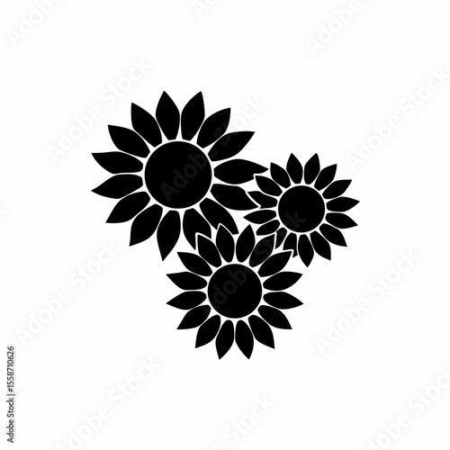 creative Sunflowers Icon vector silhouette illustration isolated on white background