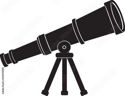 Telescopic Instrument Silhouette Design | Astronomy Tool Illustration Vector Format