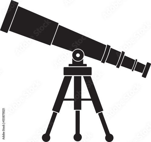 Telescopic Instrument Silhouette Design | Astronomy Tool Illustration Vector Format