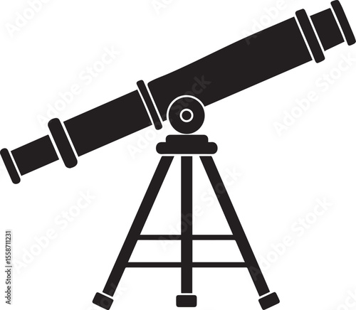 Telescopic Instrument Silhouette Design | Astronomy Tool Illustration Vector Format
