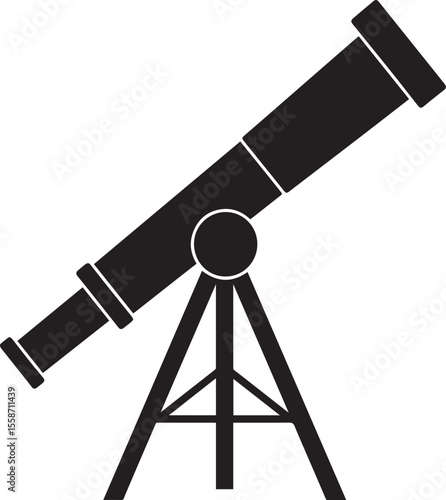 Telescopic Instrument Silhouette Design | Astronomy Tool Illustration Vector Format