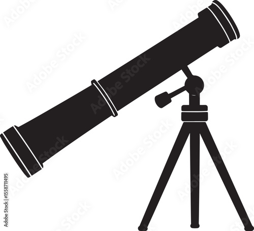 Telescopic Instrument Silhouette Design | Astronomy Tool Illustration Vector Format