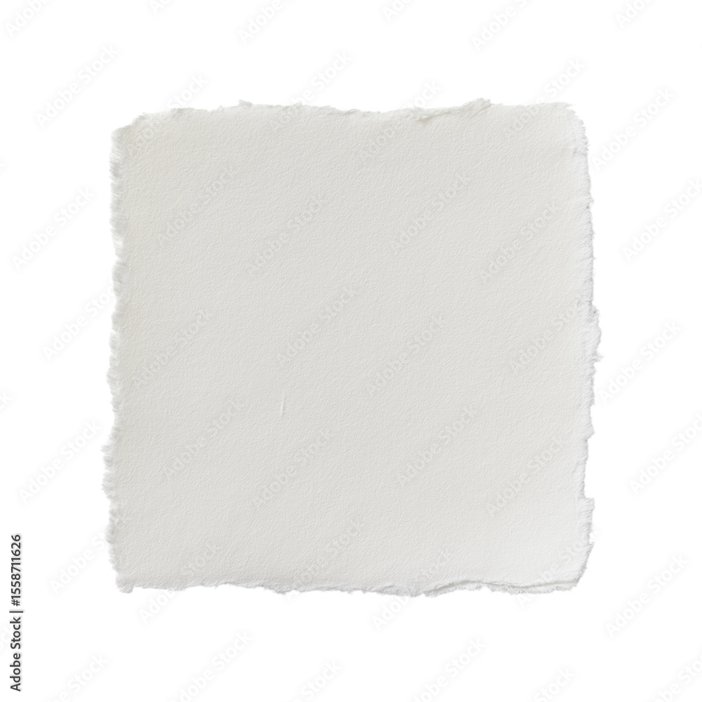 Fototapeta premium torn square paper with textured surface isolated on white background