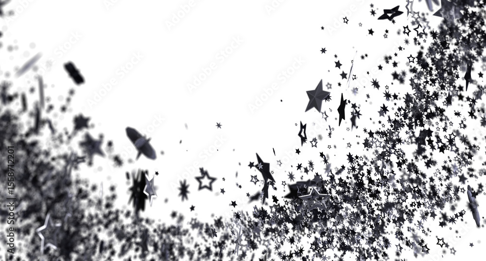Fototapeta premium A high-resolution image of black stars bursting on a white background, perfect for design projects.