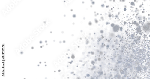 Soft gray particles floating on white. Perfect for backgrounds, textures, and overlay effects.