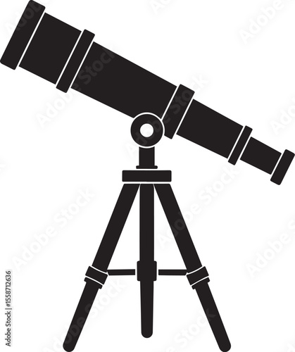Telescopic Instrument Silhouette Design | Astronomy Tool Illustration Vector Format