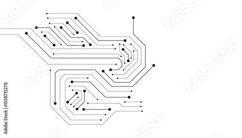 Abstract digital background with technology circuit board texture. Electronic motherboard illustration. Communication and engineering concept. Vector illustration