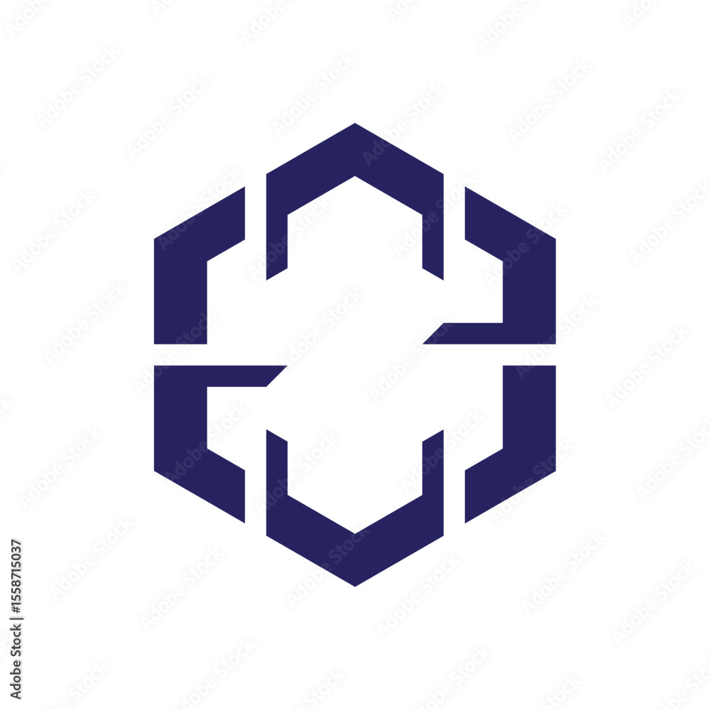 Obraz premium Modern Geometric Logo Design with Hexagonal Shape and Minimalist Style