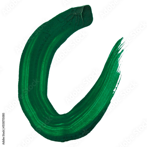 Fotografía Strokes of deep green paint convey an artistic expression