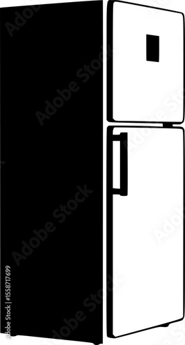 refrigerator line art silhouette vector illustration

