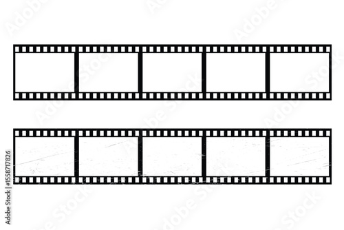Reel, tape, movie, cinema, filming, director, cinematography, Film with empty frames for your content, negative, retro, recording. Vector illustration
