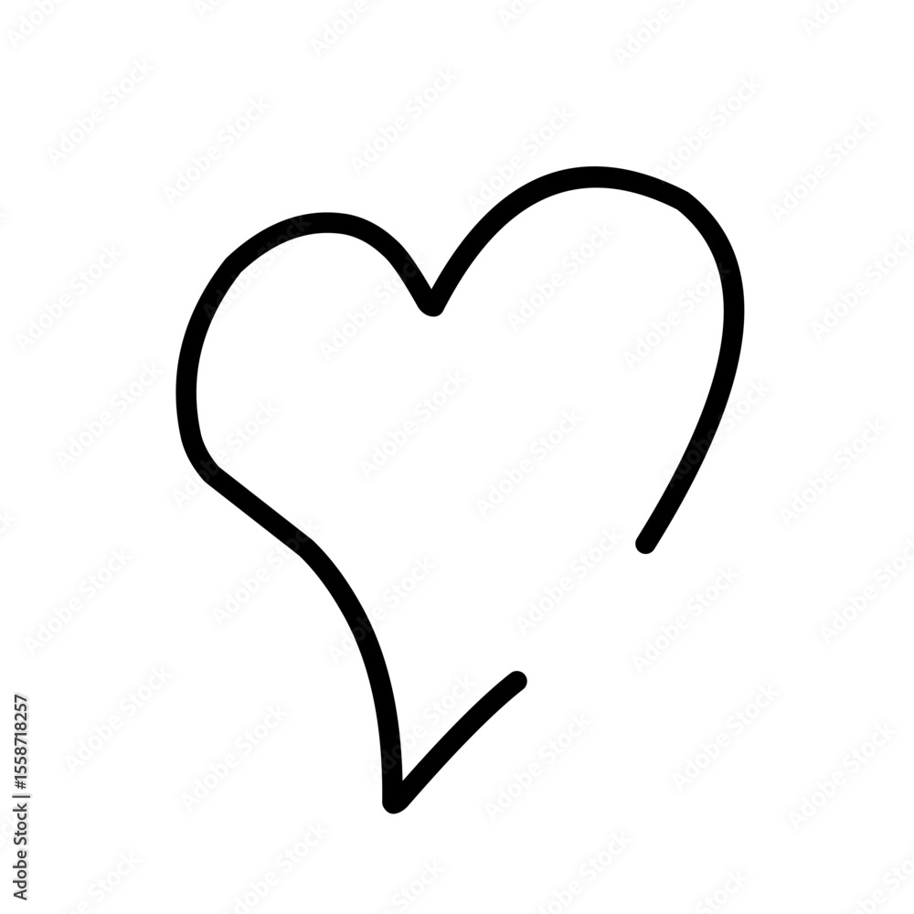 Heart doodles, decorative hearts line art, heart illustration borde, love symbol collection, isolated on white background Heart doodles, decorative hearts line art, heart illustration borde, love symbol collection, isolated on white background