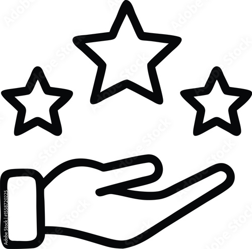 Hand holding stars icon