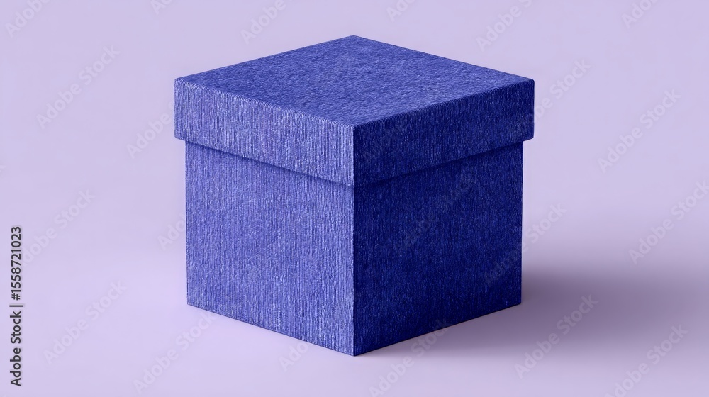 Fototapeta premium blue cube gift box mockup, product packaging and present branding artwork