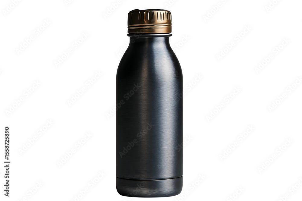 Metal water bottle with matte finish isolated on white background Metal water bottle with matte finish isolated on white background