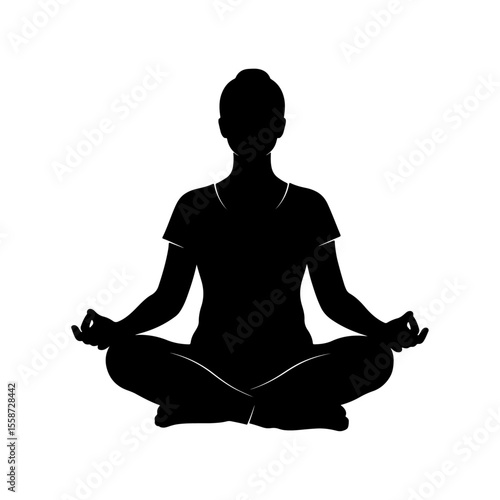 Woman in Lotus Pose Silhouette - Meditation and Yoga