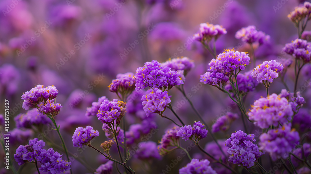 Blooming Statice Blossoms in Dried Flower Garden Blooming Statice Blossoms in Dried Flower Garden