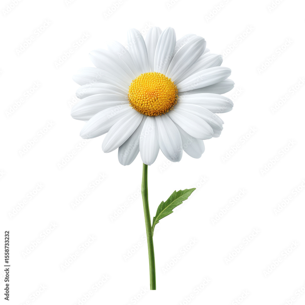 Bright and Charming White Daisy Flower with Yellow Center on Isolated Background Transparent background or png Bright and Charming White Daisy Flower with Yellow Center on Isolated Background Transparent background or png