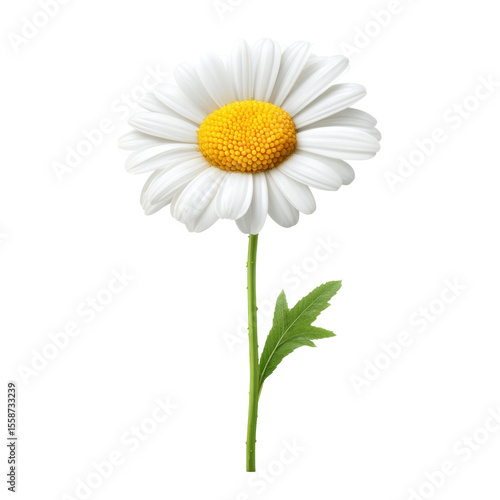 Wallpaper Mural Single Stem Daisy Flower with White Petals and Bright Yellow Center Isolated on a White Background for Floral Arrangements Transparent background or png Torontodigital.ca