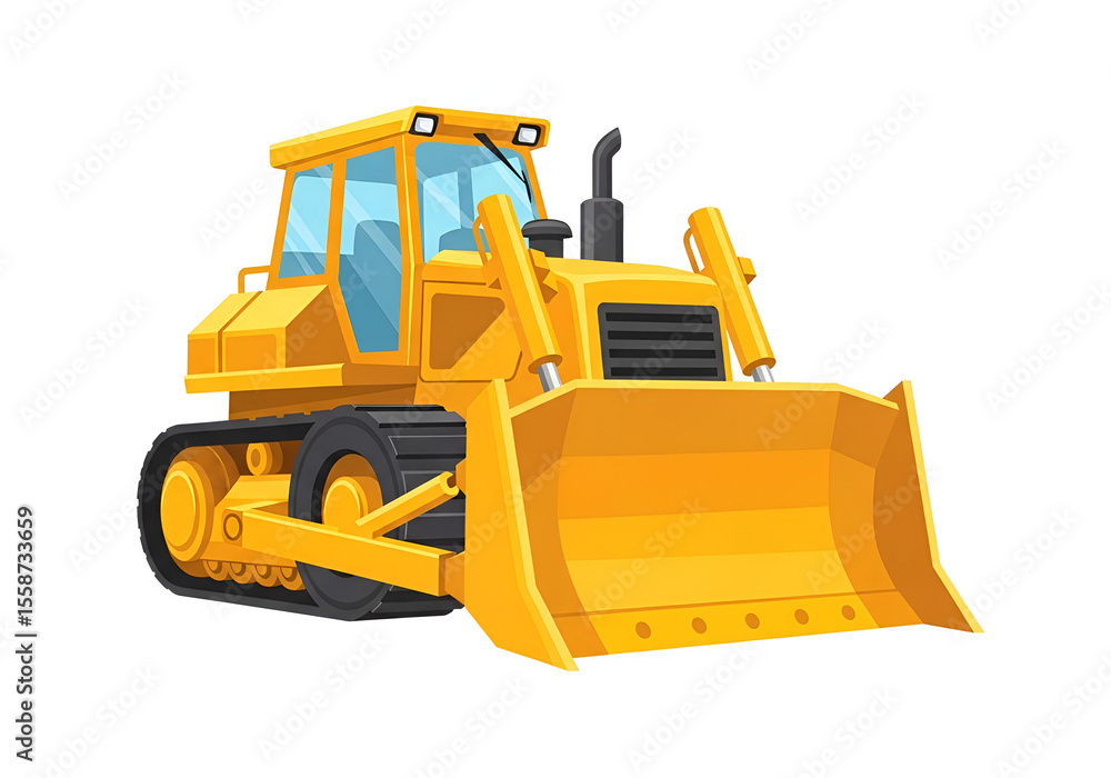 Fototapeta premium Yellow Construction Bulldozer Icon