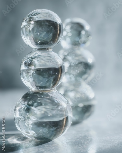 Wallpaper Mural Optical distortion through transparent glass sphere stack. Torontodigital.ca