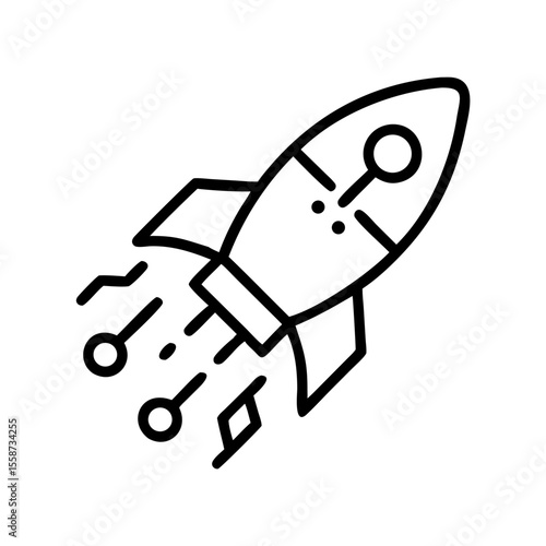 An illustrative image of a rocket ship blasting off