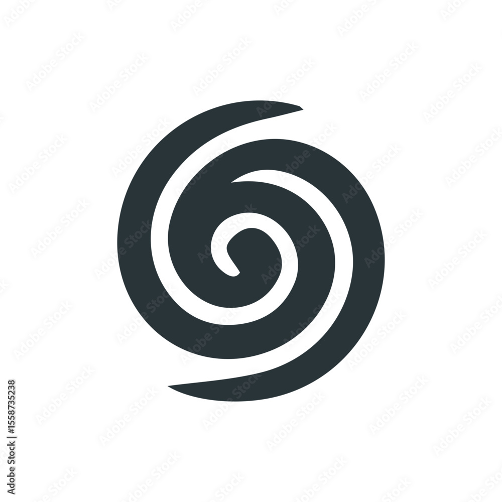 Abstract tribal wind swirl icon in gray Abstract tribal wind swirl icon in gray