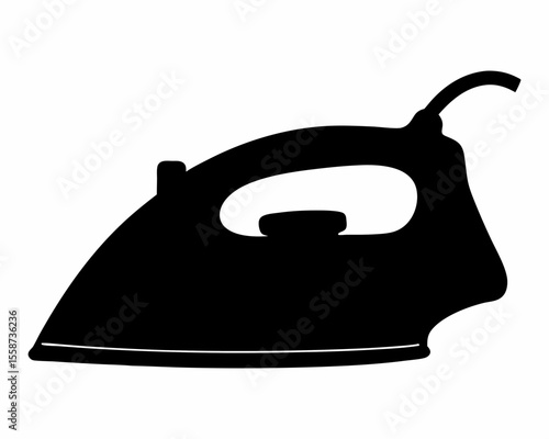 Electric iron machine silhouette, iron machine icon vector illustration
