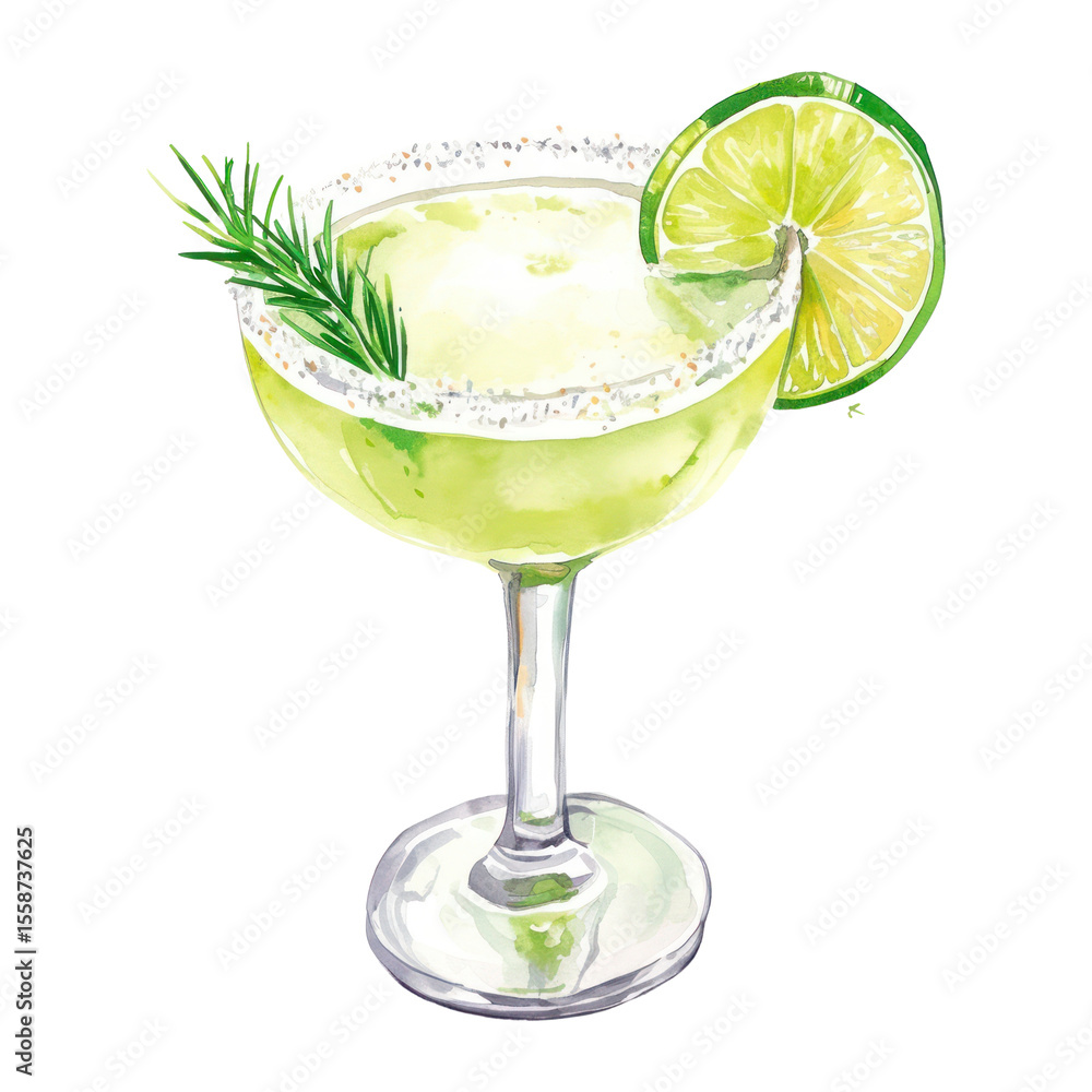 Fototapeta premium PNG Margarita drink glass illustration.