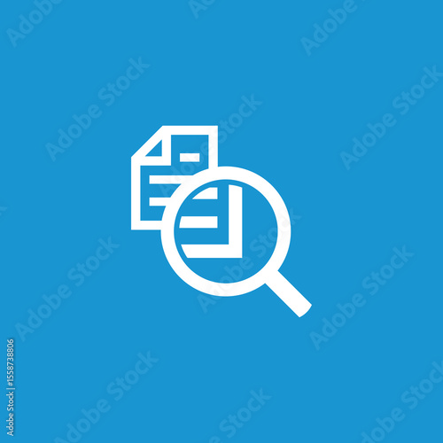 Search Document Using Magnifying Glass Logo Design Vector Template