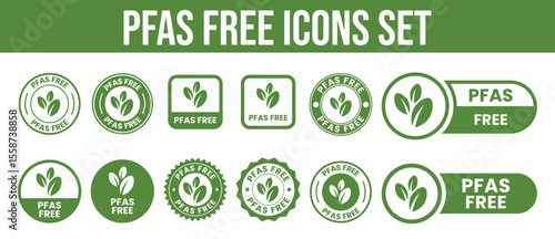 PFAS Free circle logo badge design. Suitable for information and product label, PFAS Free icon set. PFAS Free logo, label, badge, symbol, emblem, stamp, black, line, vector .