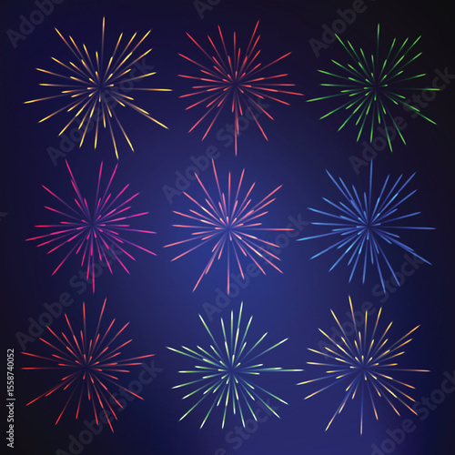 New Year Fireworks Vector